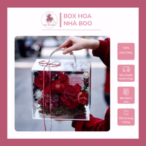 BOX HOA ĐỎ SANG TRỌNG – HẺM NHÀ BOO | HỘP HOA QUÀ TẶNG TINH TẾ