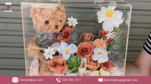 Box hoa gấu đẹp tinh tế cho quà tặng mọi dịp